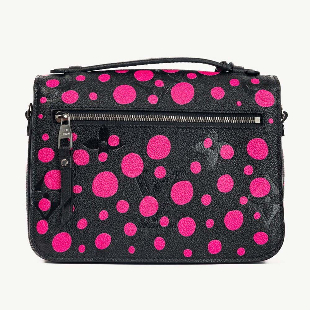 Louis Vuitton x Yayoi Kusama Pochette Metis MM Black & Fuchsia Satchel - Picture 4 of 16